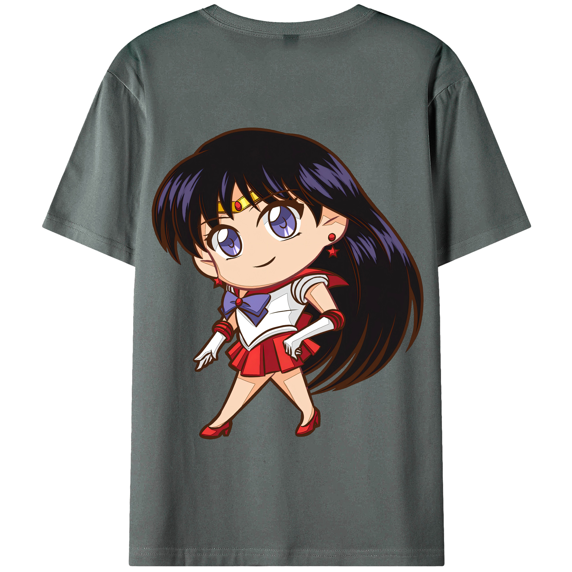 （画像用） 美少女戦士セーラームーン 火野レイ ひの レイ Sailor Moon Hino Rei （セーラーマーズ,Sailor Mars） 綿100％半袖Tシャツ（背面プリント）